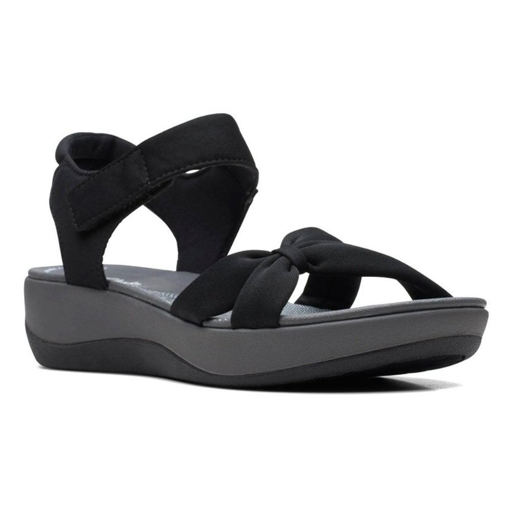 Clarks Cloudsteppers Women's Arla Shore Flat Sandal Black Size 8